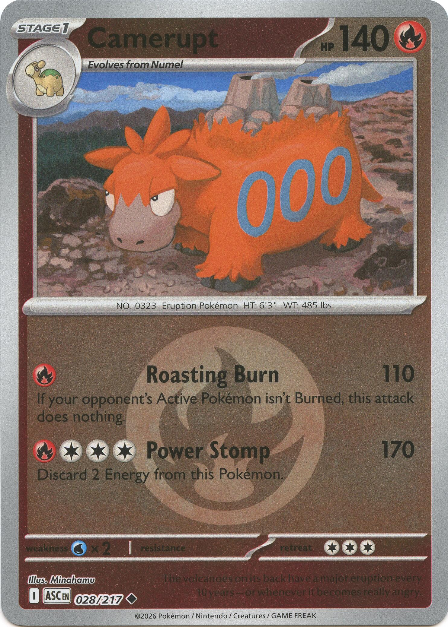 Camerupt (028/217) (Energy Symbol Pattern) [Mega Evolution: Ascended Heroes] | Exor Games Bridgewater