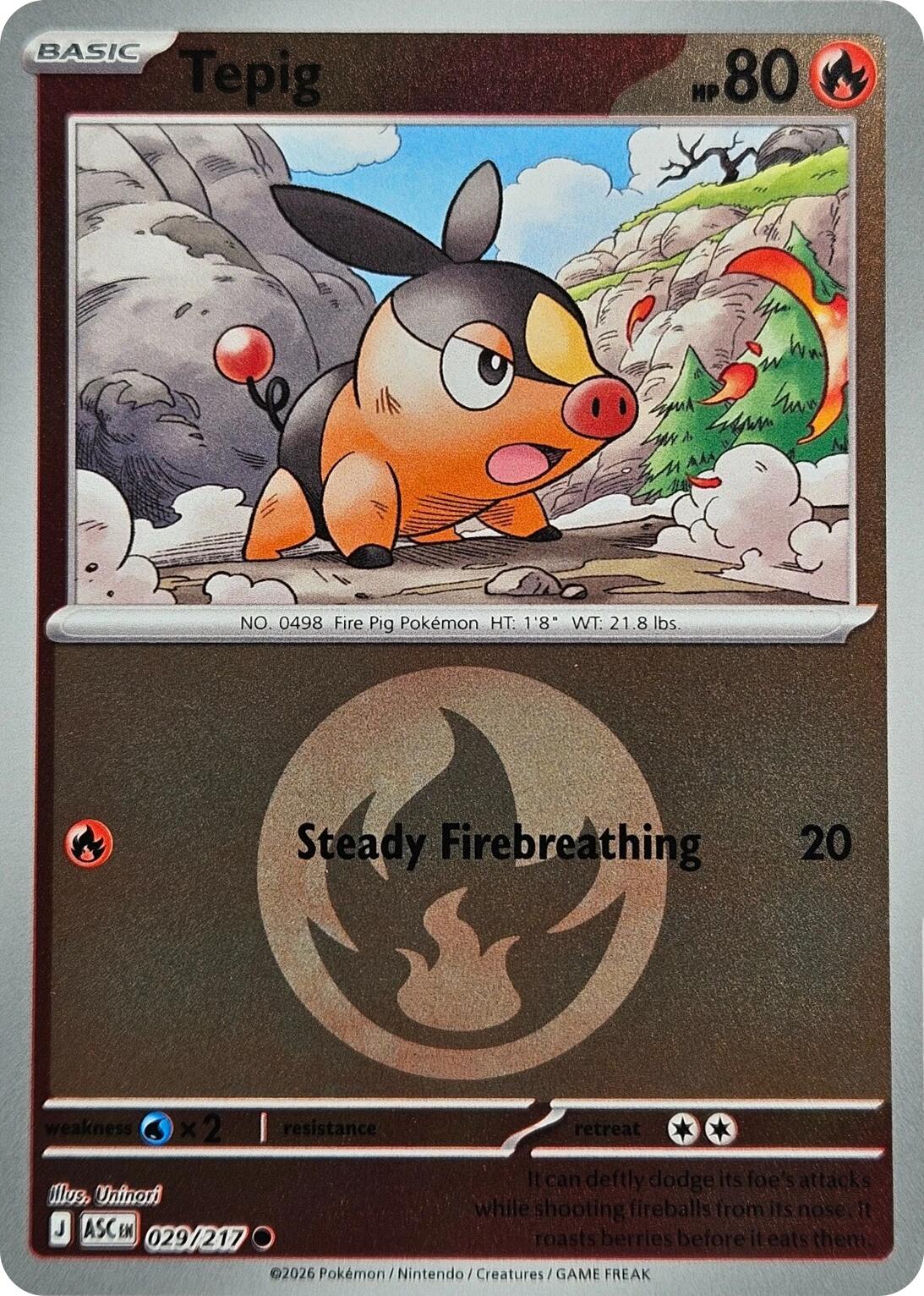 Tepig (029/217) (Energy Symbol Pattern) [Mega Evolution: Ascended Heroes] | Exor Games Bridgewater