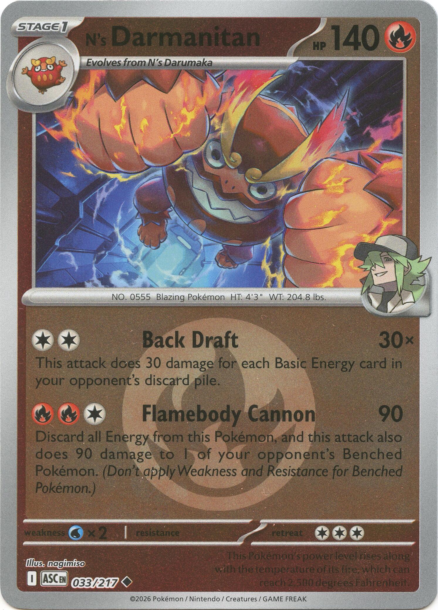 N's Darmanitan (033/217) (Energy Symbol Pattern) [Mega Evolution: Ascended Heroes] | Exor Games Bridgewater