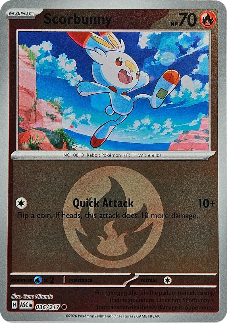 Scorbunny (036/217) (Energy Symbol Pattern) [Mega Evolution: Ascended Heroes] | Exor Games Bridgewater