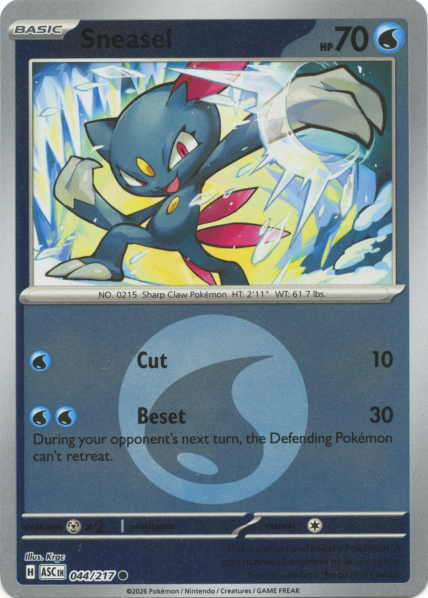 Sneasel (044/217) (Energy Symbol Pattern) [Mega Evolution: Ascended Heroes] | Exor Games Bridgewater