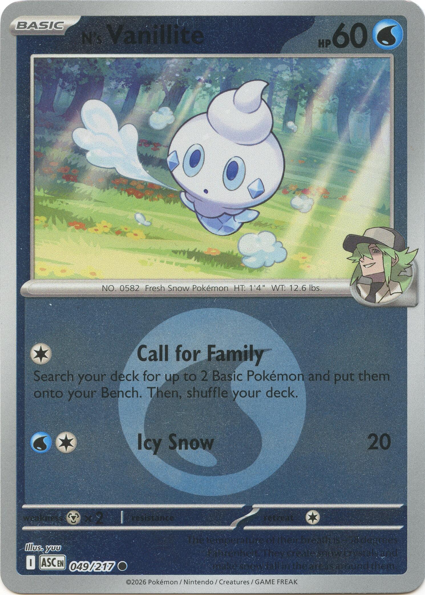 N's Vanillite (049/217) (Energy Symbol Pattern) [Mega Evolution: Ascended Heroes] | Exor Games Bridgewater