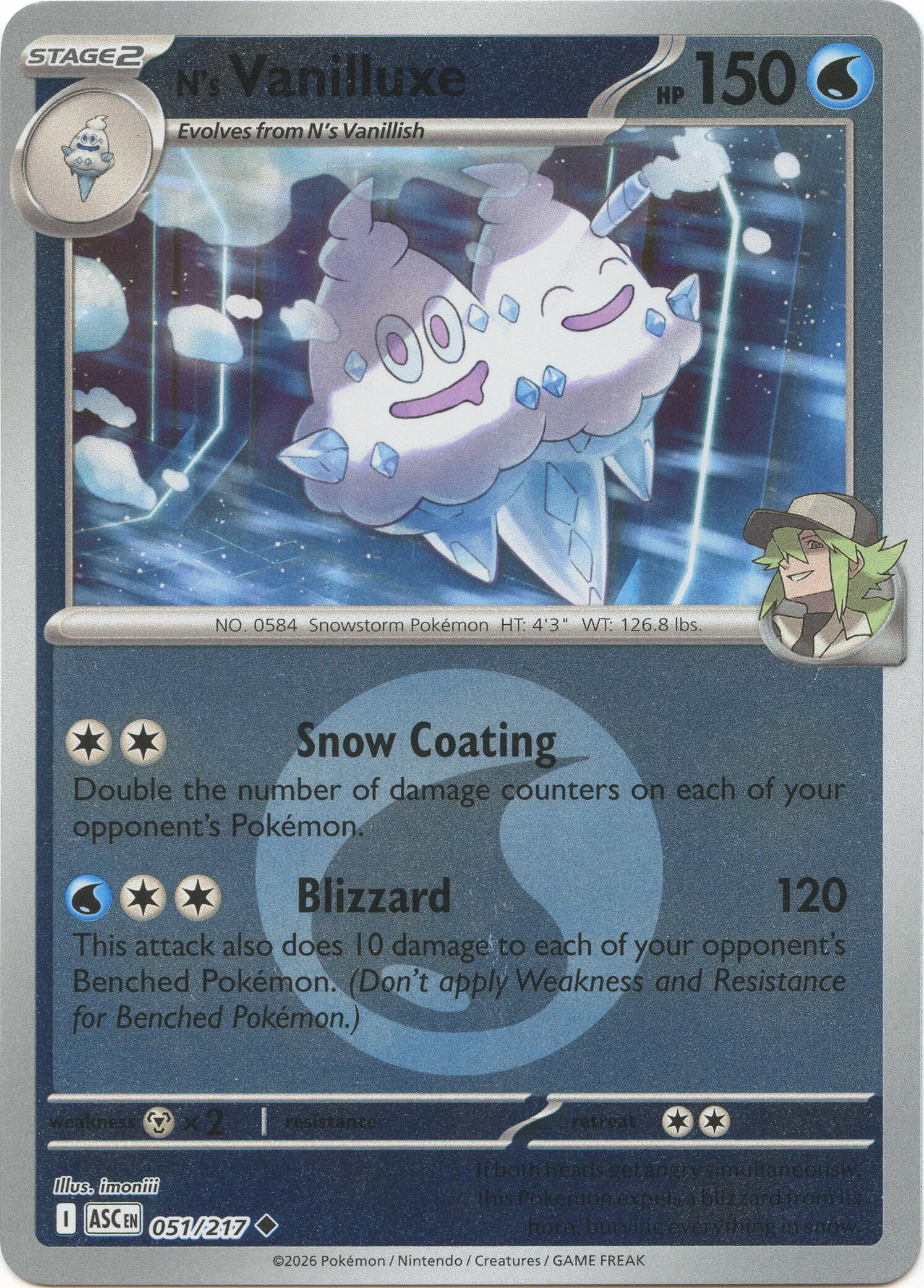 N's Vanilluxe (051/217) (Energy Symbol Pattern) [Mega Evolution: Ascended Heroes] | Exor Games Bridgewater