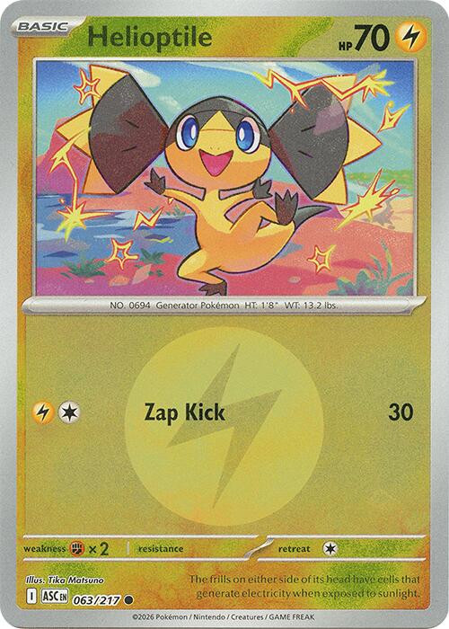 Helioptile (063/217) (Energy Symbol Pattern) [Mega Evolution: Ascended Heroes] | Exor Games Bridgewater