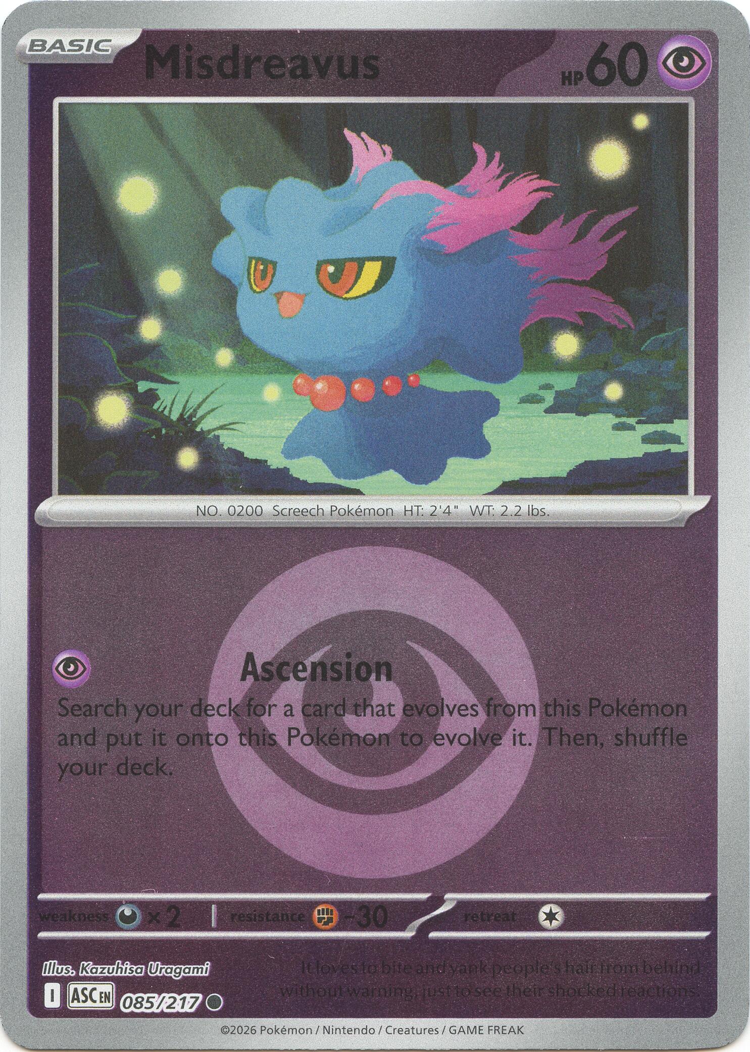 Misdreavus (085/217) (Energy Symbol Pattern) [Mega Evolution: Ascended Heroes] | Exor Games Bridgewater