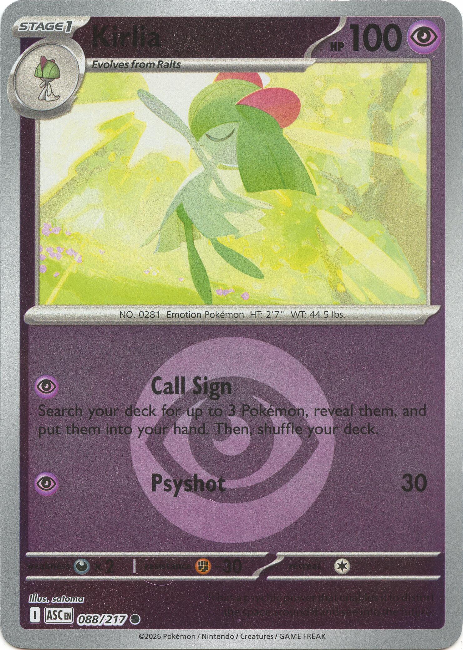 Kirlia (088/217) (Energy Symbol Pattern) [Mega Evolution: Ascended Heroes] | Exor Games Bridgewater