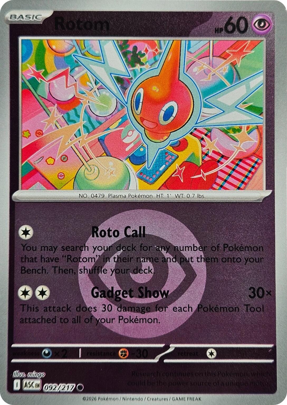 Rotom (092/217) (Energy Symbol Pattern) [Mega Evolution: Ascended Heroes] | Exor Games Bridgewater