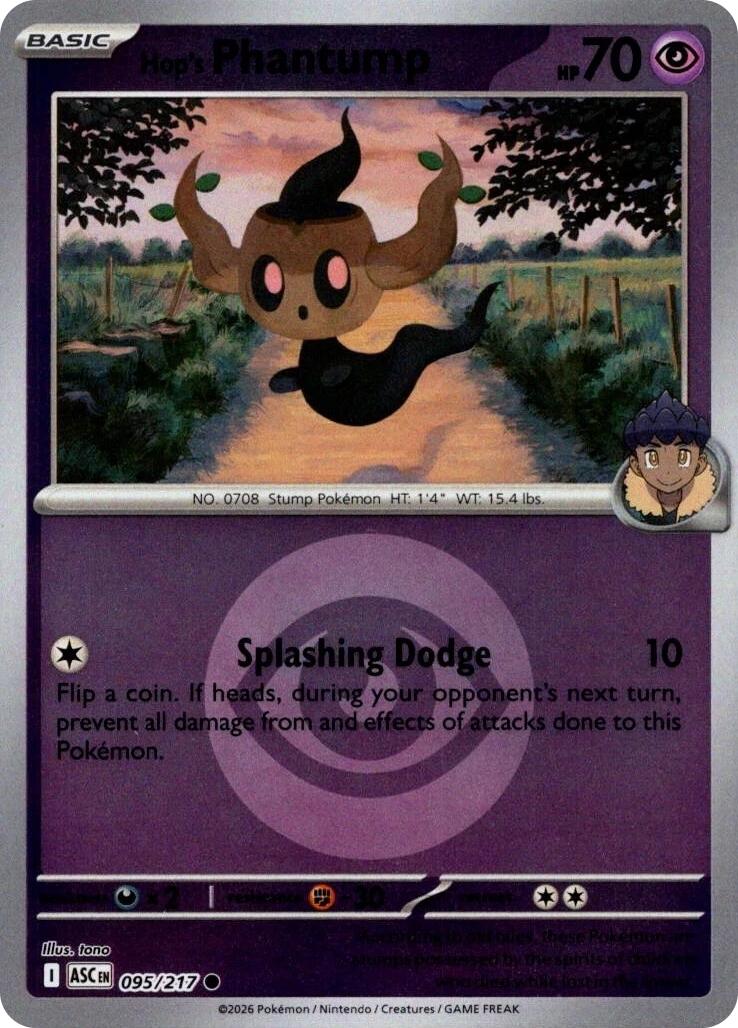 Hop's Phantump (095/217) (Energy Symbol Pattern) [Mega Evolution: Ascended Heroes] | Exor Games Bridgewater