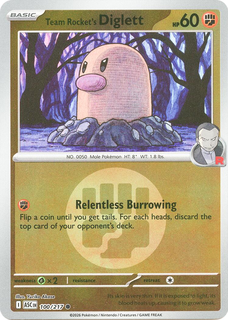 Team Rocket's Diglett (100/217) (Energy Symbol Pattern) [Mega Evolution: Ascended Heroes] | Exor Games Bridgewater