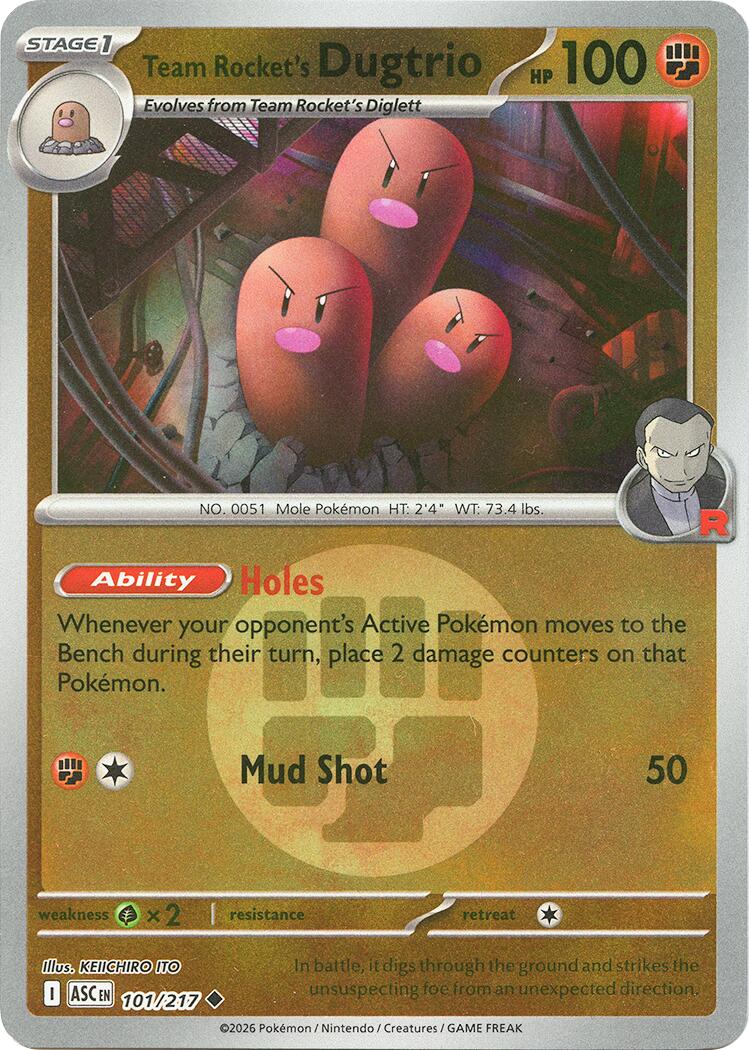 Team Rocket's Dugtrio (101/217) (Energy Symbol Pattern) [Mega Evolution: Ascended Heroes] | Exor Games Bridgewater
