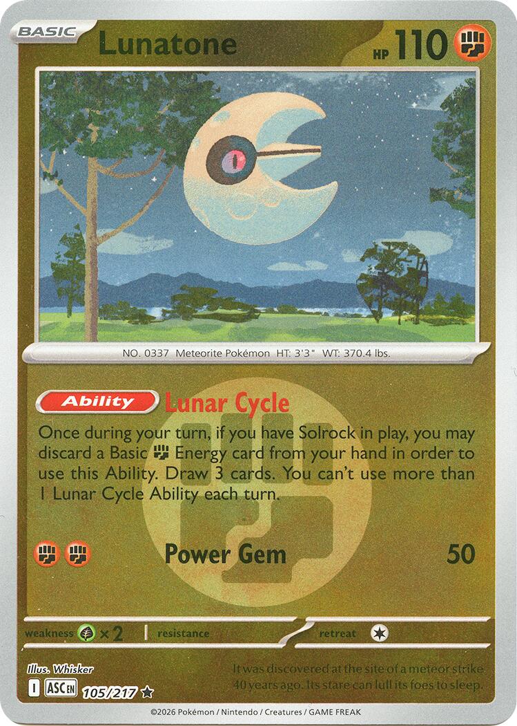 Lunatone (105/217) (Energy Symbol Pattern) [Mega Evolution: Ascended Heroes] | Exor Games Bridgewater
