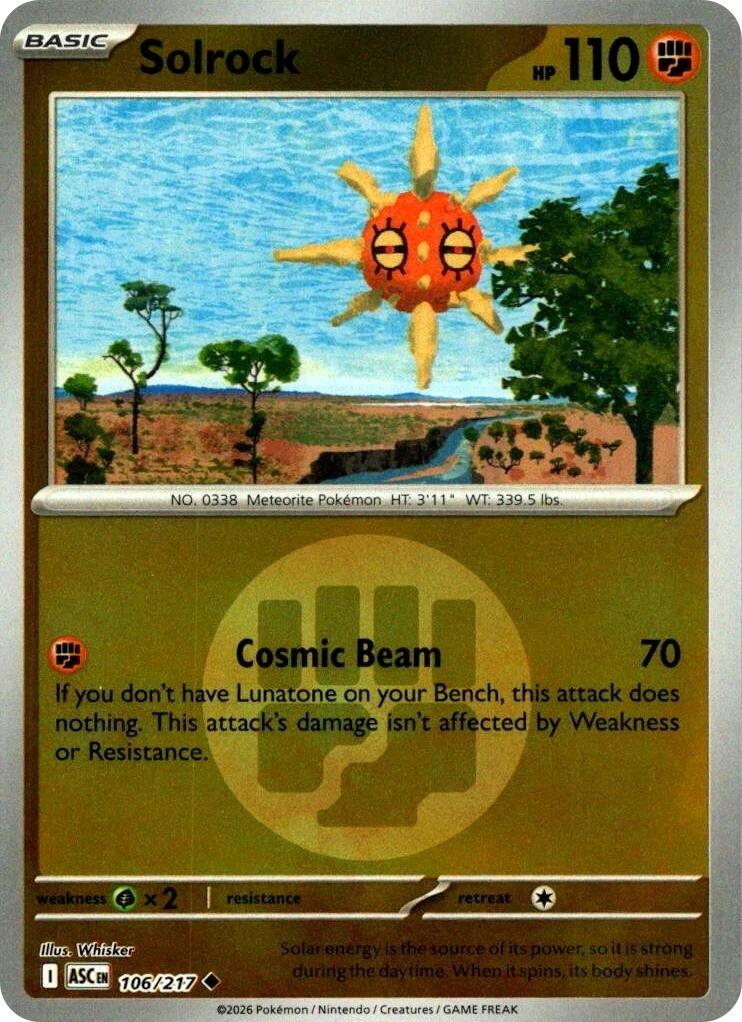 Solrock (106/217) (Energy Symbol Pattern) [Mega Evolution: Ascended Heroes] | Exor Games Bridgewater