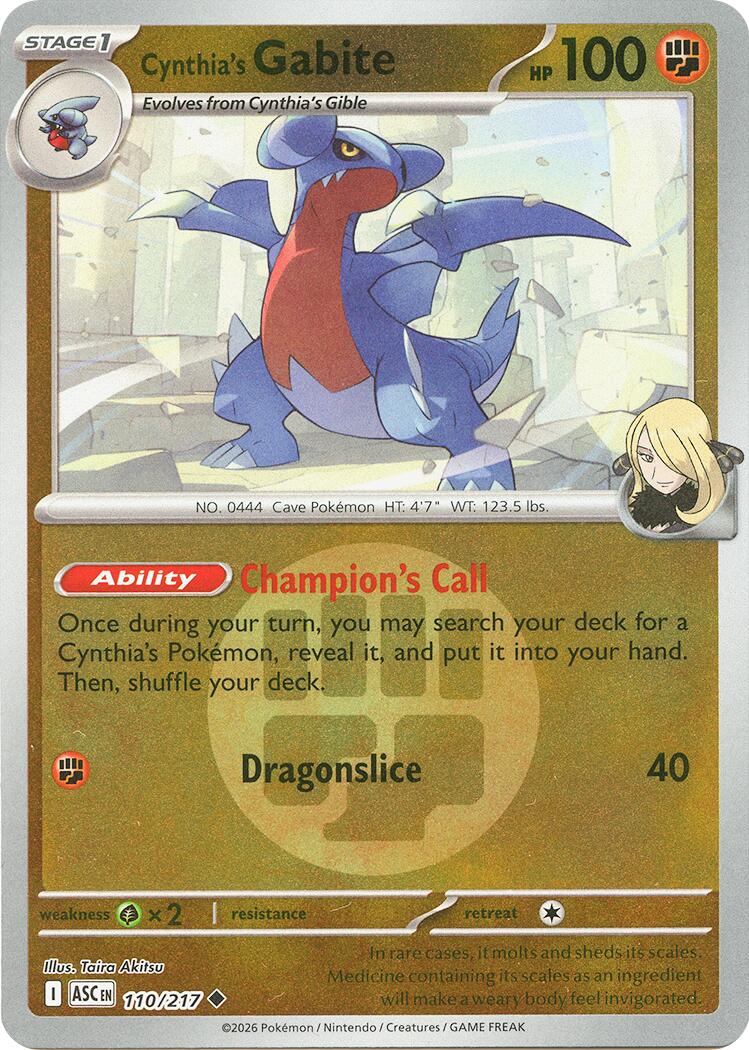 Cynthia's Gabite (110/217) (Energy Symbol Pattern) [Mega Evolution: Ascended Heroes] | Exor Games Bridgewater