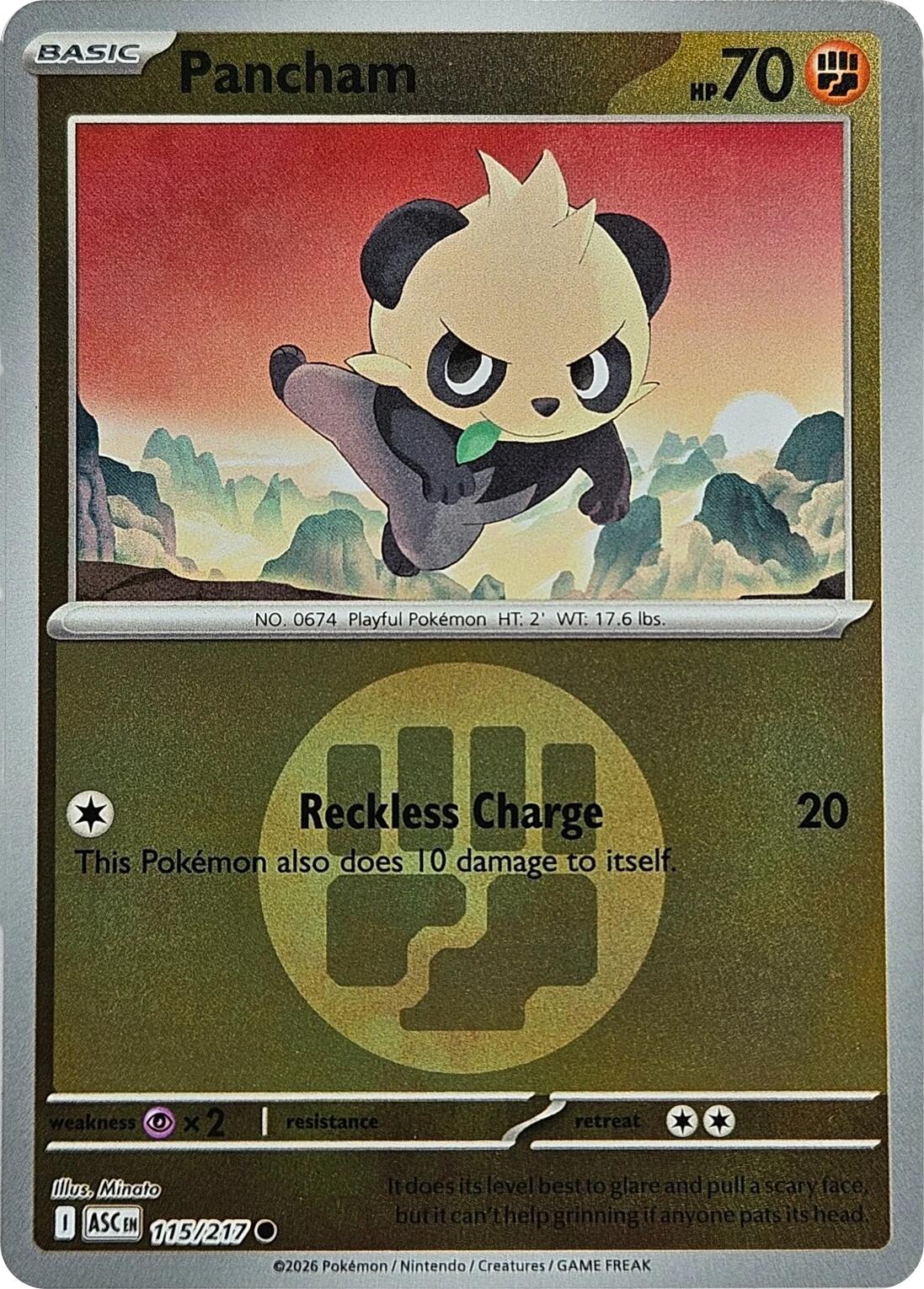 Pancham (115/217) (Energy Symbol Pattern) [Mega Evolution: Ascended Heroes] | Exor Games Bridgewater