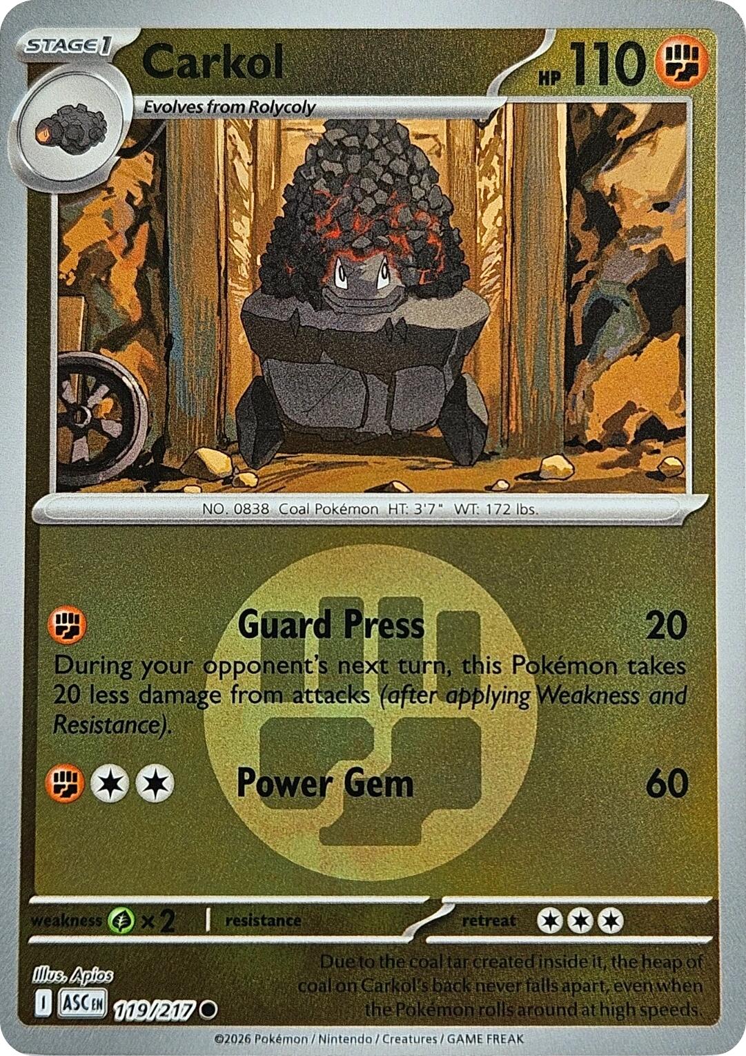 Carkol (119/217) (Energy Symbol Pattern) [Mega Evolution: Ascended Heroes] | Exor Games Bridgewater