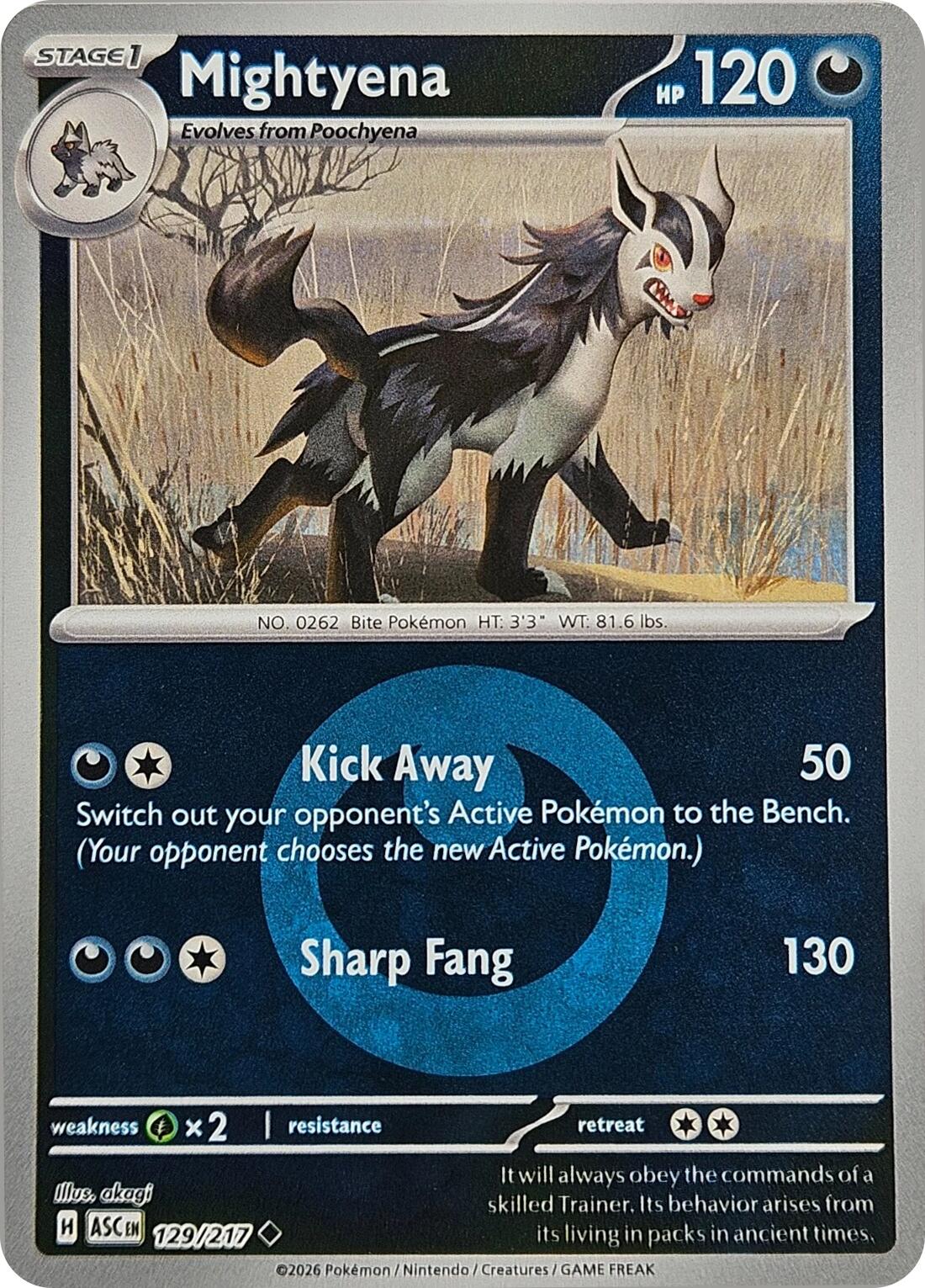 Mightyena (129/217) (Energy Symbol Pattern) [Mega Evolution: Ascended Heroes] | Exor Games Bridgewater