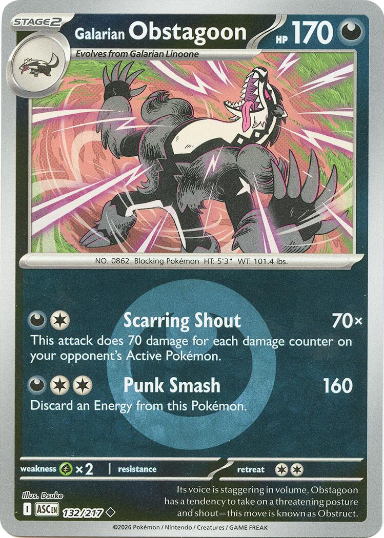 Galarian Obstagoon (132/217) (Energy Symbol Pattern) [Mega Evolution: Ascended Heroes] | Exor Games Bridgewater