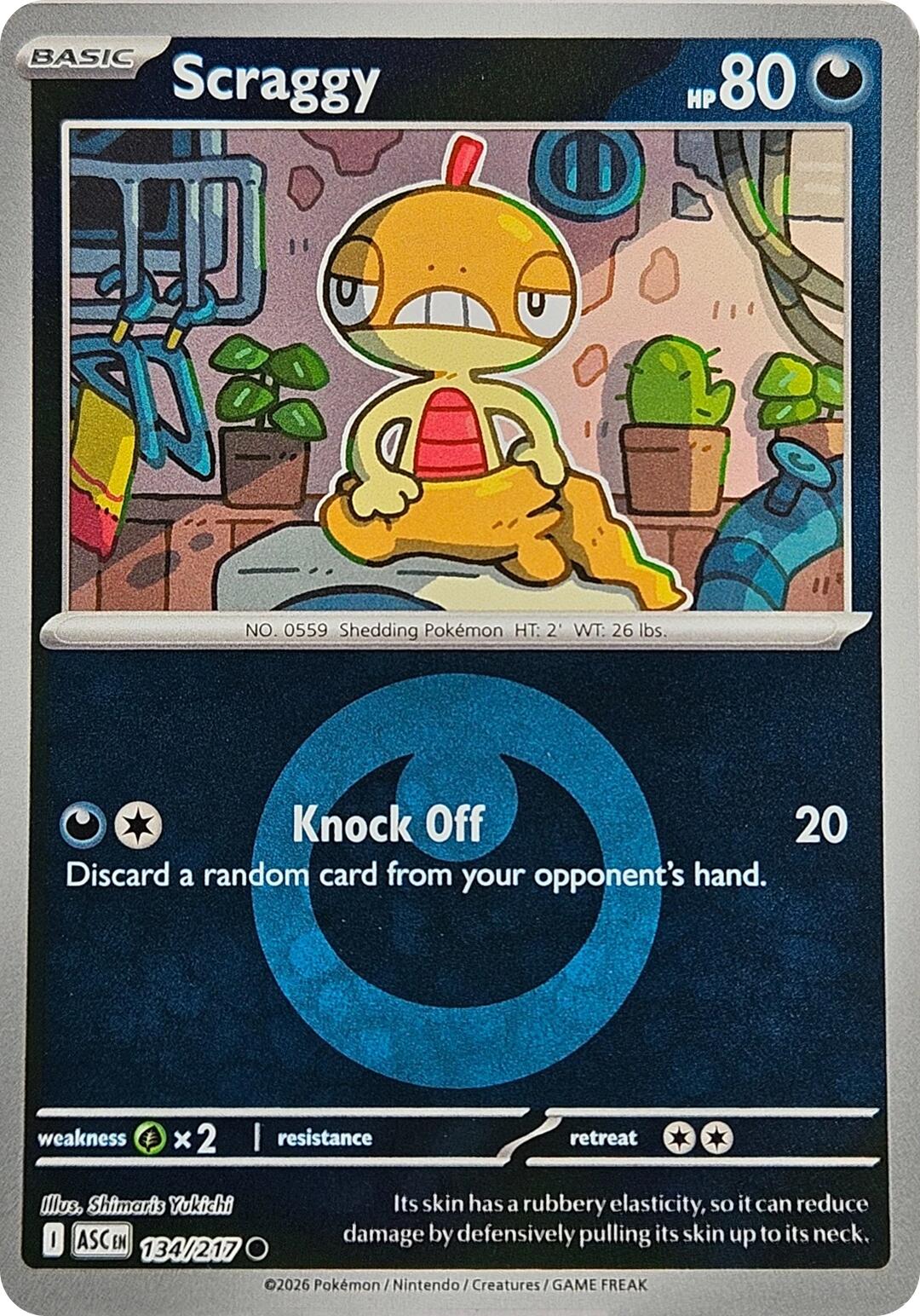 Scraggy (134/217) (Energy Symbol Pattern) [Mega Evolution: Ascended Heroes] | Exor Games Bridgewater