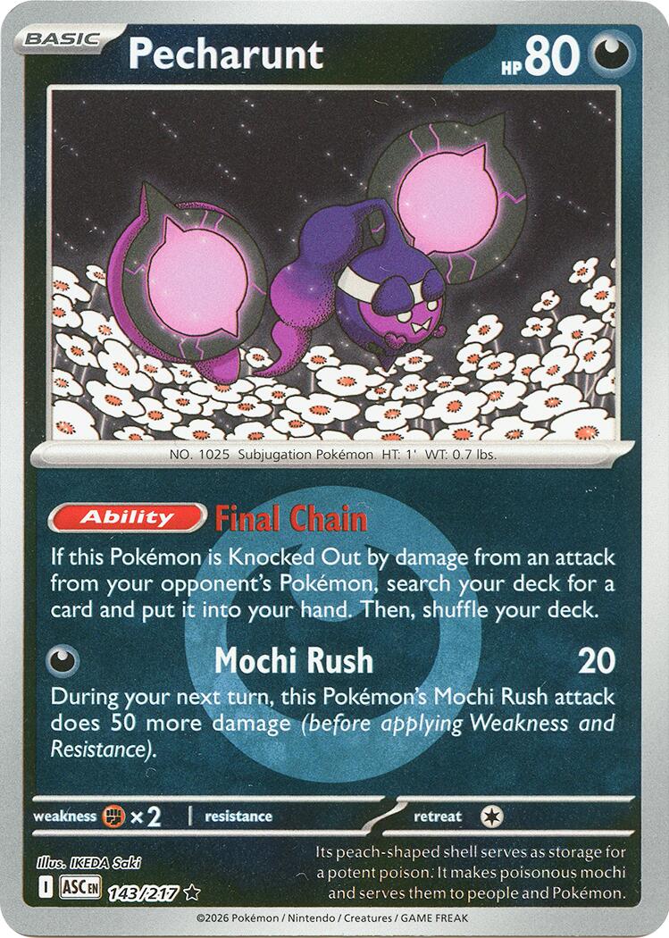 Pecharunt (143/217) (Energy Symbol Pattern) [Mega Evolution: Ascended Heroes] | Exor Games Bridgewater