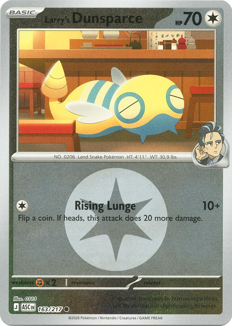 Larry's Dunsparce (163/217) (Energy Symbol Pattern) [Mega Evolution: Ascended Heroes] | Exor Games Bridgewater
