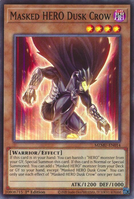 Masked HERO Dusk Crow [MZMU-EN014] Super Rare | Exor Games Bridgewater