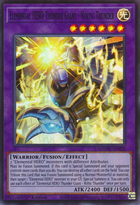 Elemental HERO Thunder Giant - Voltic Thunder [MZMU-EN029] Super Rare | Exor Games Bridgewater