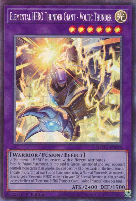 Elemental HERO Thunder Giant - Voltic Thunder (Collector's Rare) [MZMU-EN029] Collector's Rare | Exor Games Bridgewater