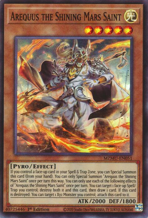 Arequus the Shining Mars Saint [MZMU-EN051] Super Rare | Exor Games Bridgewater