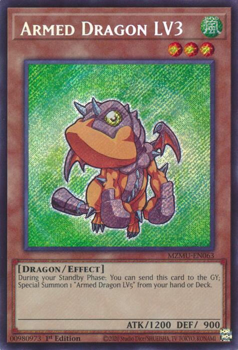 Armed Dragon LV3 [MZMU-EN063] Secret Rare | Exor Games Bridgewater