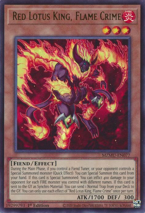 Red Lotus King, Flame Crime [MZMU-EN077] Ultra Rare | Exor Games Bridgewater