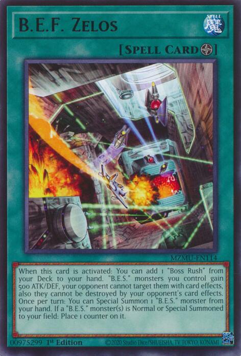 B.E.F. Zelos [MZMU-EN114] Rare | Exor Games Bridgewater