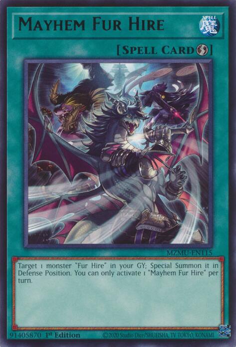 Mayhem Fur Hire [MZMU-EN115] Rare | Exor Games Bridgewater