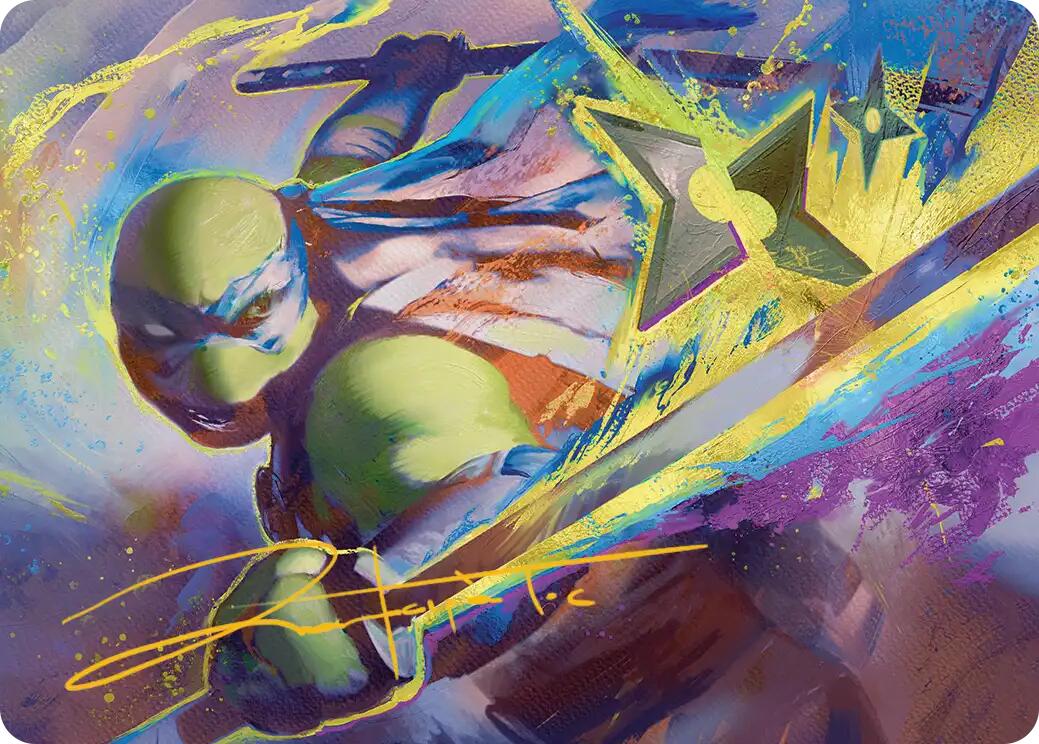 Leonardo's Technique Art Card (Gold-Stamped Signature) [Teenage Mutant Ninja Turtles Art Series] | Exor Games Bridgewater