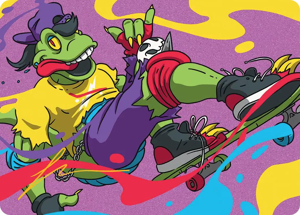 Mondo Gecko Art Card (Gold-Stamped Signature) [Teenage Mutant Ninja Turtles Art Series] | Exor Games Bridgewater