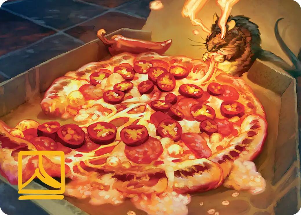 Spicy Oatmeal Pizza Art Card (Gold-Stamped Signature) [Teenage Mutant Ninja Turtles Art Series] | Exor Games Bridgewater