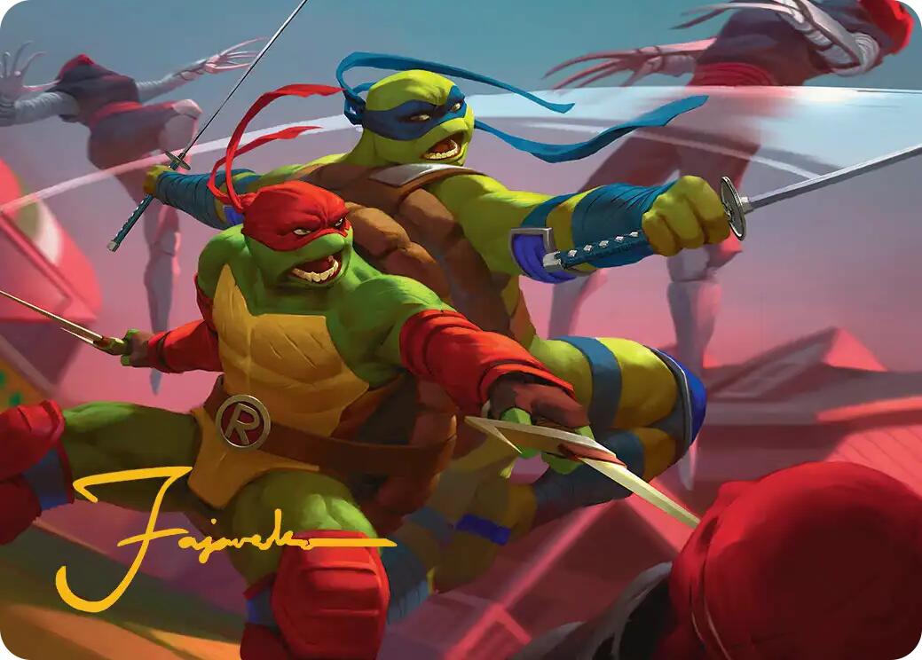 Raph & Leo, Sibling Rivals Art Card (Gold-Stamped Signature) [Teenage Mutant Ninja Turtles Art Series] | Exor Games Bridgewater