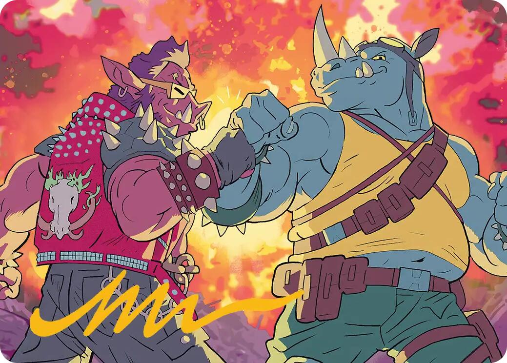 Bebop & Rocksteady Art Card (Gold-Stamped Signature) [Teenage Mutant Ninja Turtles Art Series] | Exor Games Bridgewater