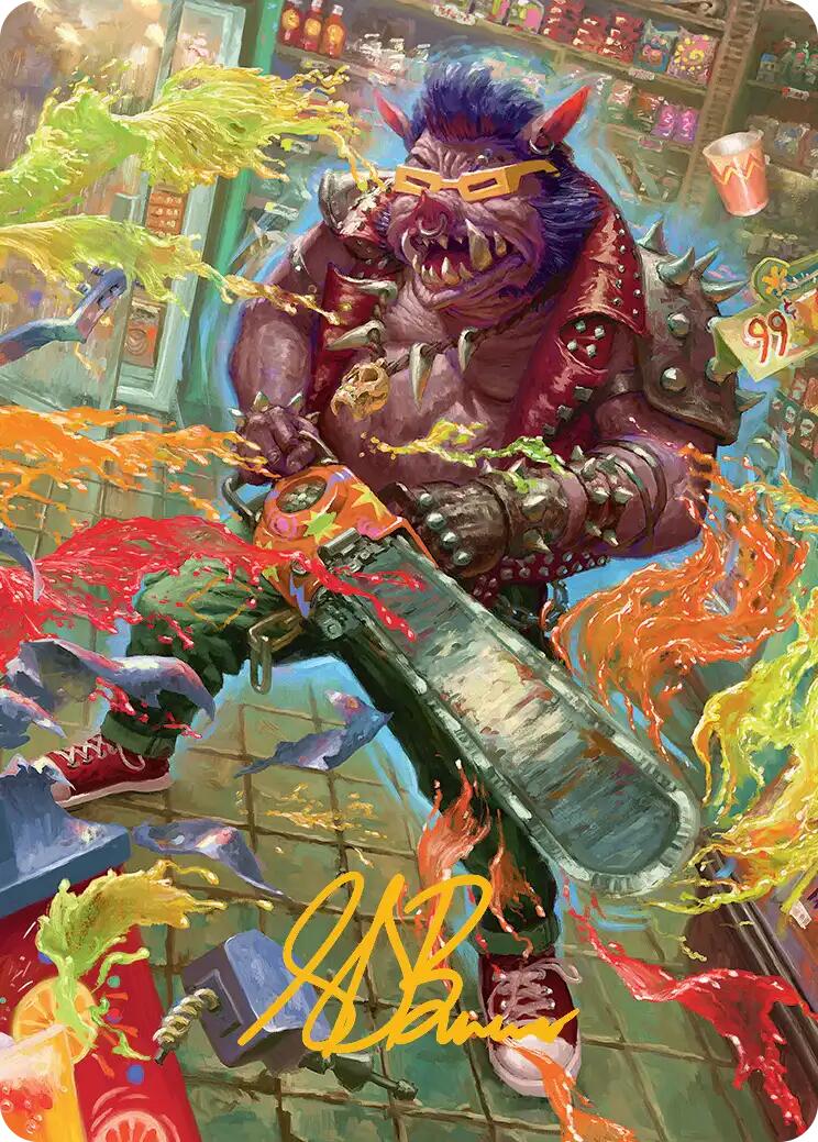 Bebop, Porcine Punk Art Card (Gold-Stamped Signature) [Teenage Mutant Ninja Turtles Art Series] | Exor Games Bridgewater