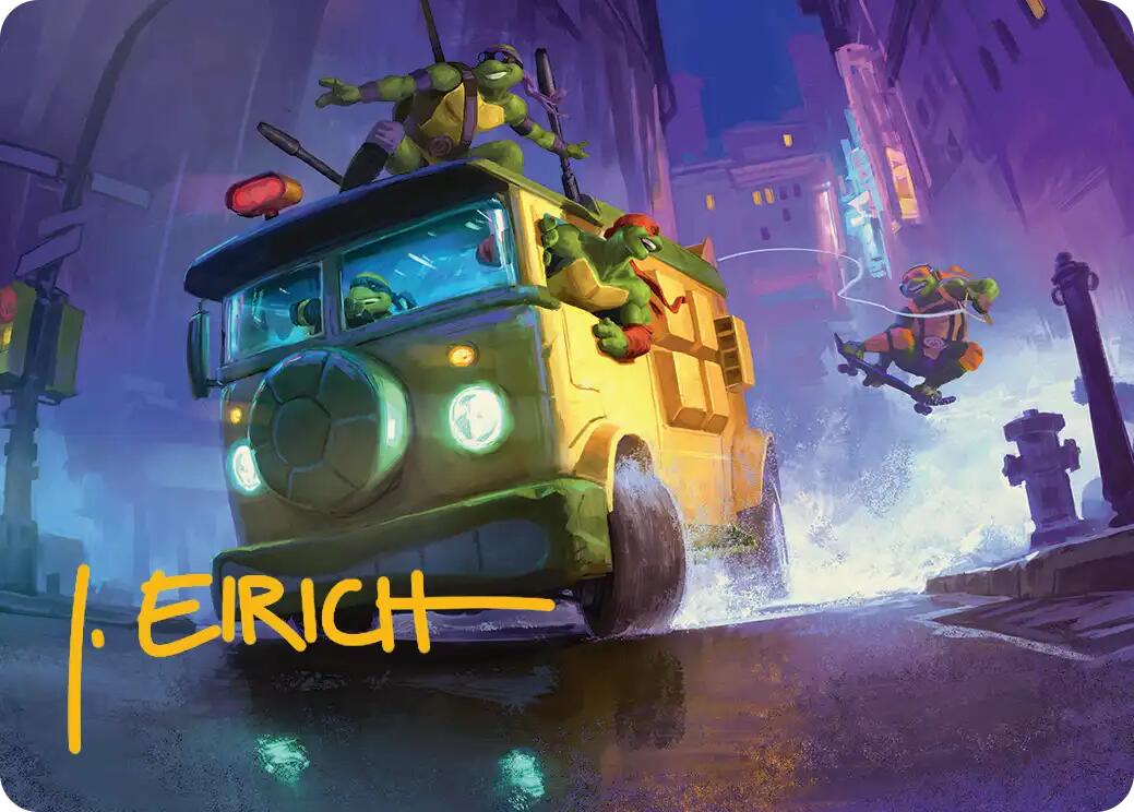 Turtle Van Art Card (Gold-Stamped Signature) [Teenage Mutant Ninja Turtles Art Series] | Exor Games Bridgewater