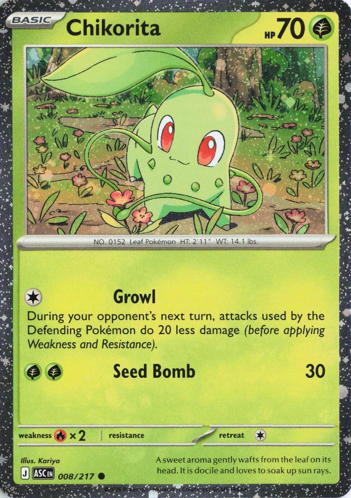 Chikorita (008/217) (Cosmos Holo) [Miscellaneous Cards] | Exor Games Bridgewater