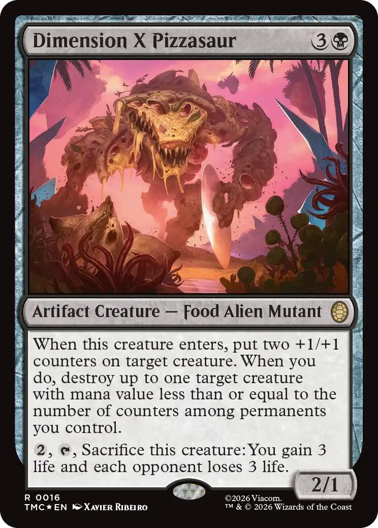 Dimension X Pizzasaur (Surge Foil) [Teenage Mutant Ninja Turtles Commander] | Exor Games Bridgewater