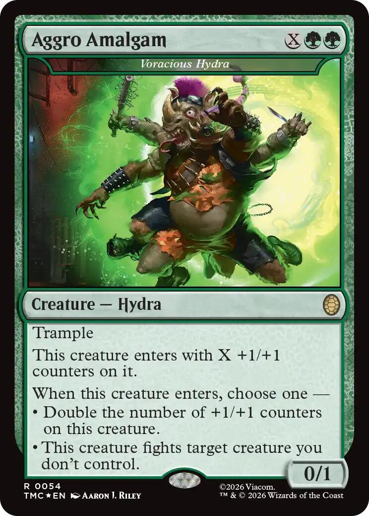 Aggro Amalgam - Voracious Hydra (Surge Foil) [Teenage Mutant Ninja Turtles Commander] | Exor Games Bridgewater