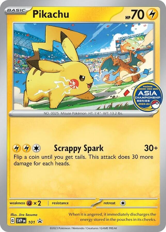 Pikachu (101) (Asia Championship Series 23-24) [Scarlet & Violet: Black Star Promos] | Exor Games Bridgewater