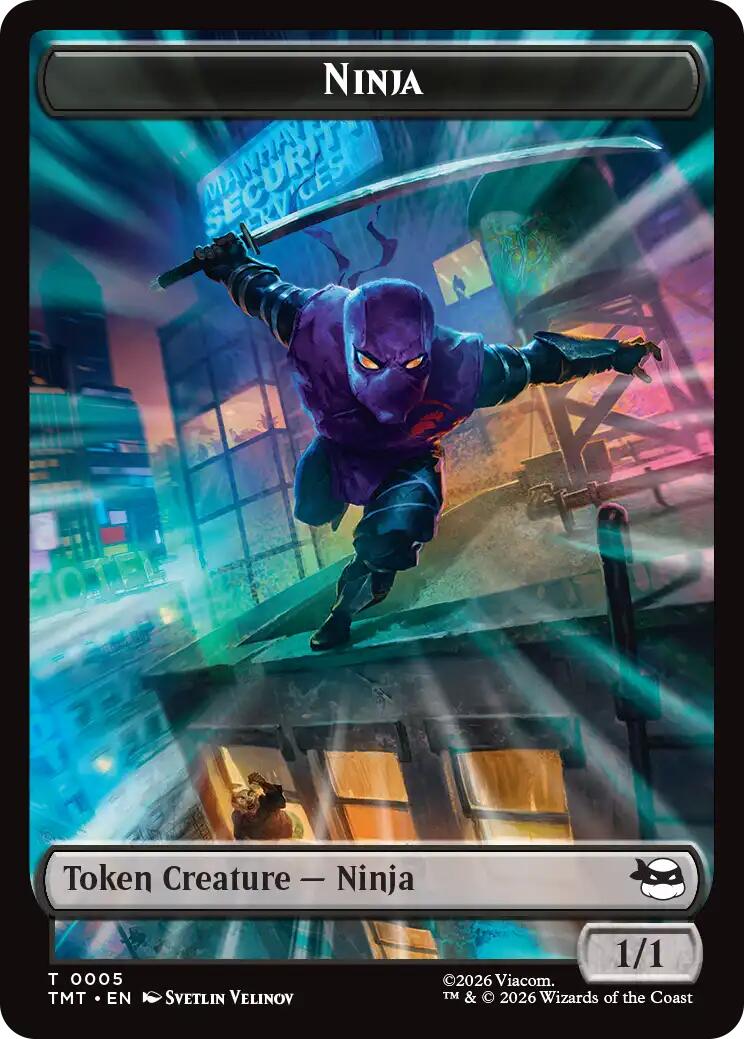 Ninja // Food Double-Sided Token [Teenage Mutant Ninja Turtles Tokens] | Exor Games Bridgewater
