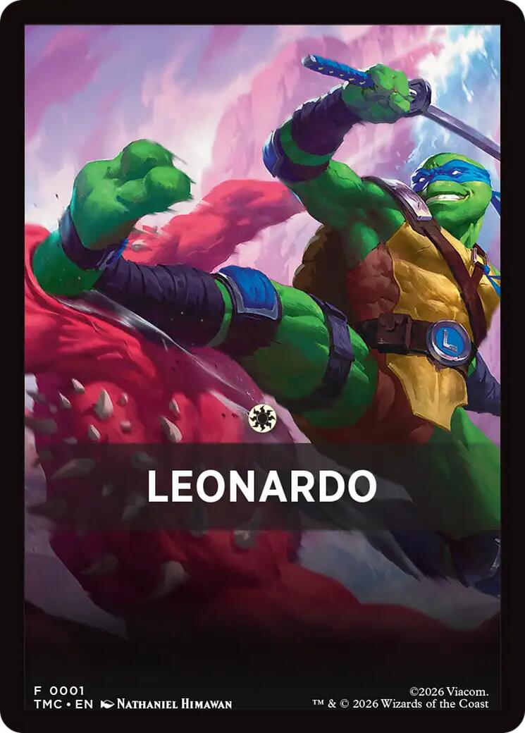Leonardo Theme Card [Teenage Mutant Ninja Turtles Commander Tokens] | Exor Games Bridgewater