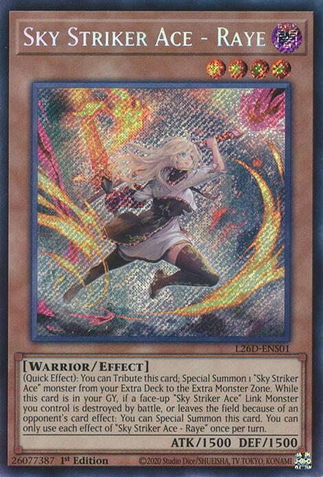 Sky Striker Ace - Raye (Alternate Art) (Secret Rare) [L26D-ENS01] Secret Rare | Exor Games Bridgewater