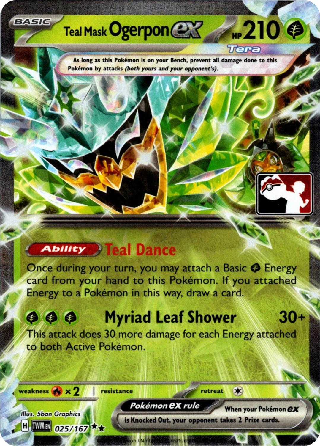 Teal Mask Ogerpon ex (025/167) (Prize Pack Series 7) [Prize Pack Series Seven] | Exor Games Bridgewater