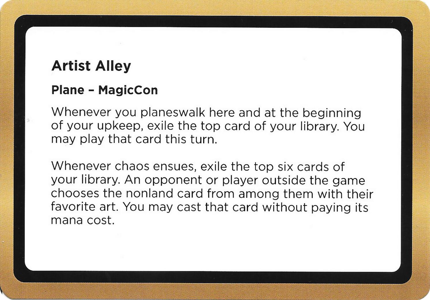 Artist Alley (Black Lotus Unknown Planechase) [Oversize Cards] | Exor Games Bridgewater