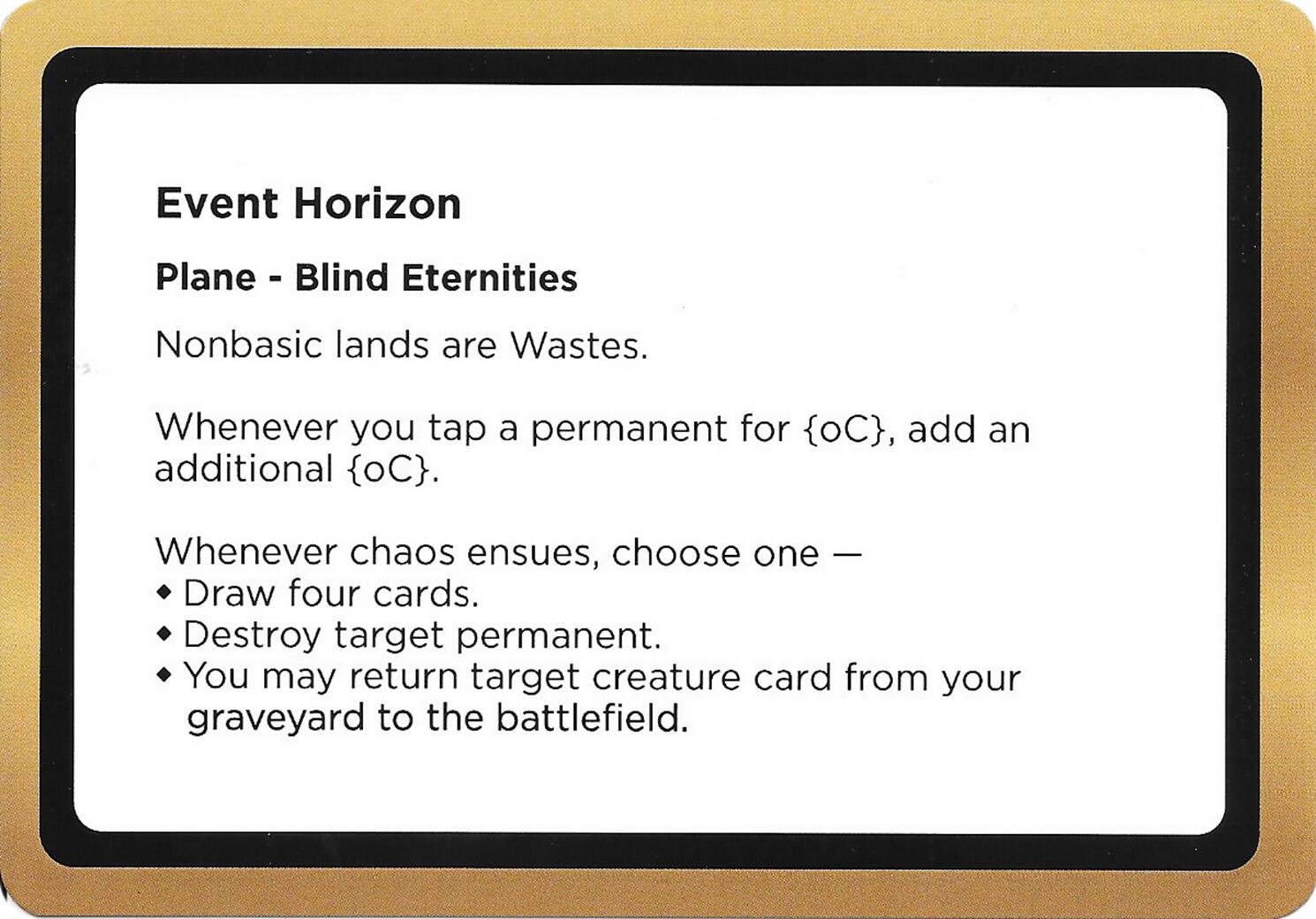 Event Horizon (Black Lotus Unknown Planechase) [Oversize Cards] | Exor Games Bridgewater