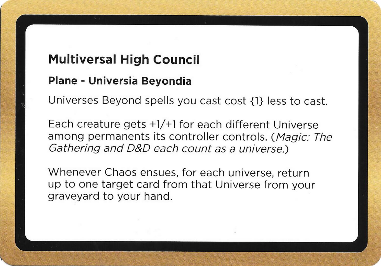 Multiversal High Council (Black Lotus Unknown Planechase) [Oversize Cards] | Exor Games Bridgewater